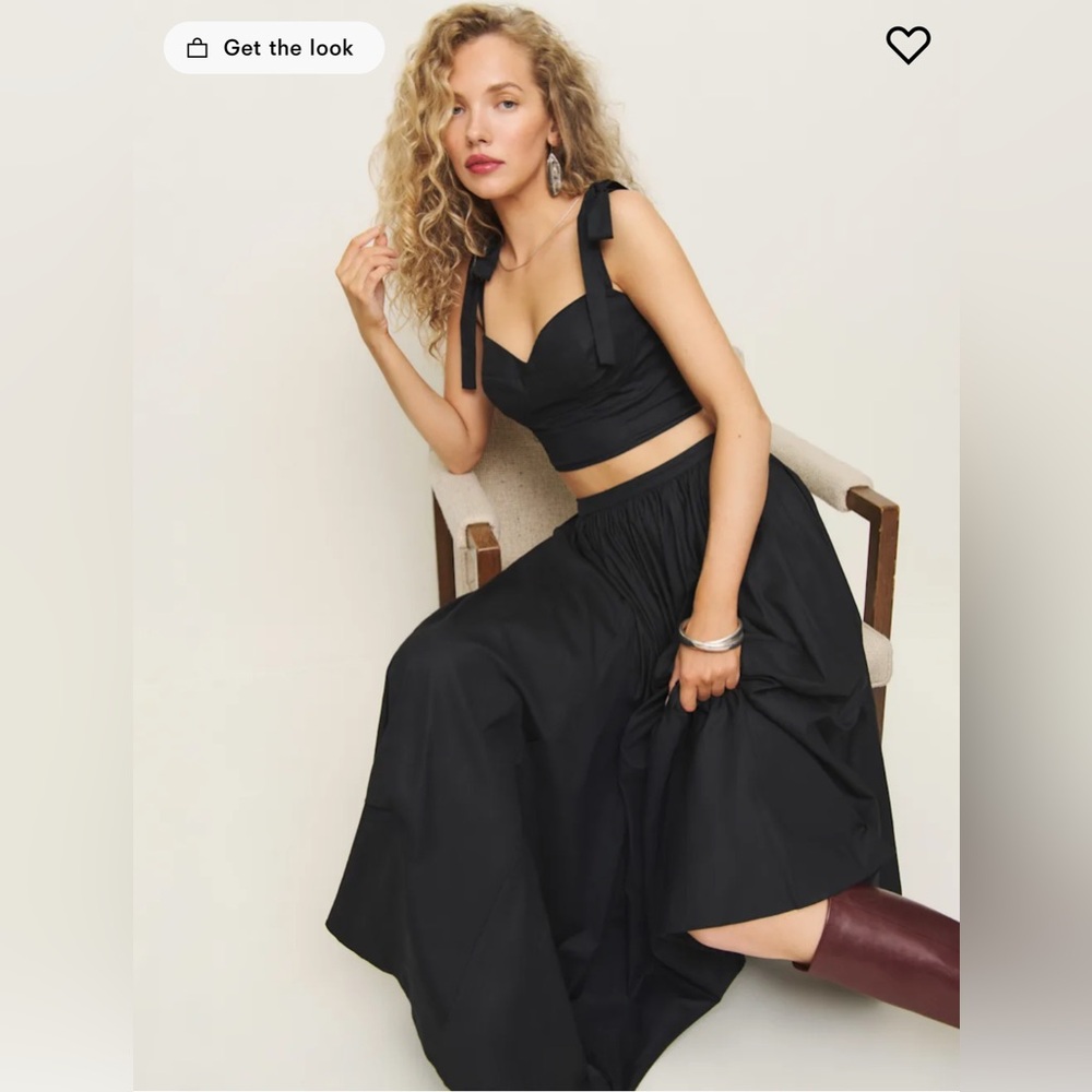 Reformation Magnolia Two Piece Black - Size 6